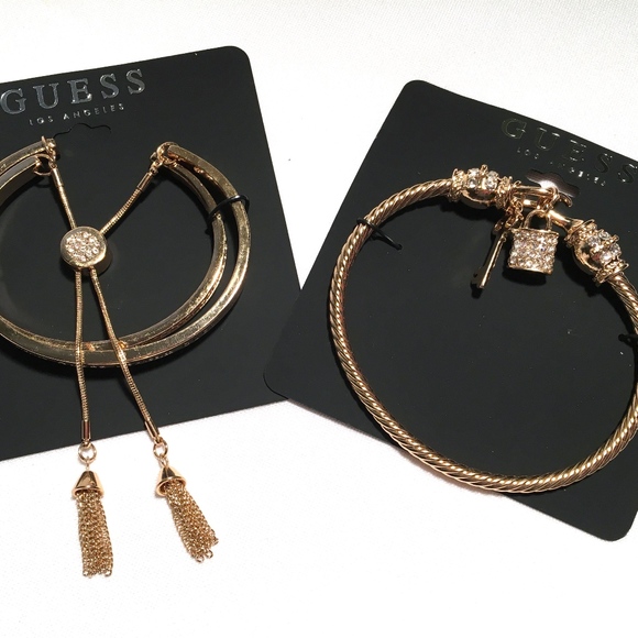 Guess Jewelry - 3/$30! 2 GUESS Bracelets Lock & Key Gold Tones